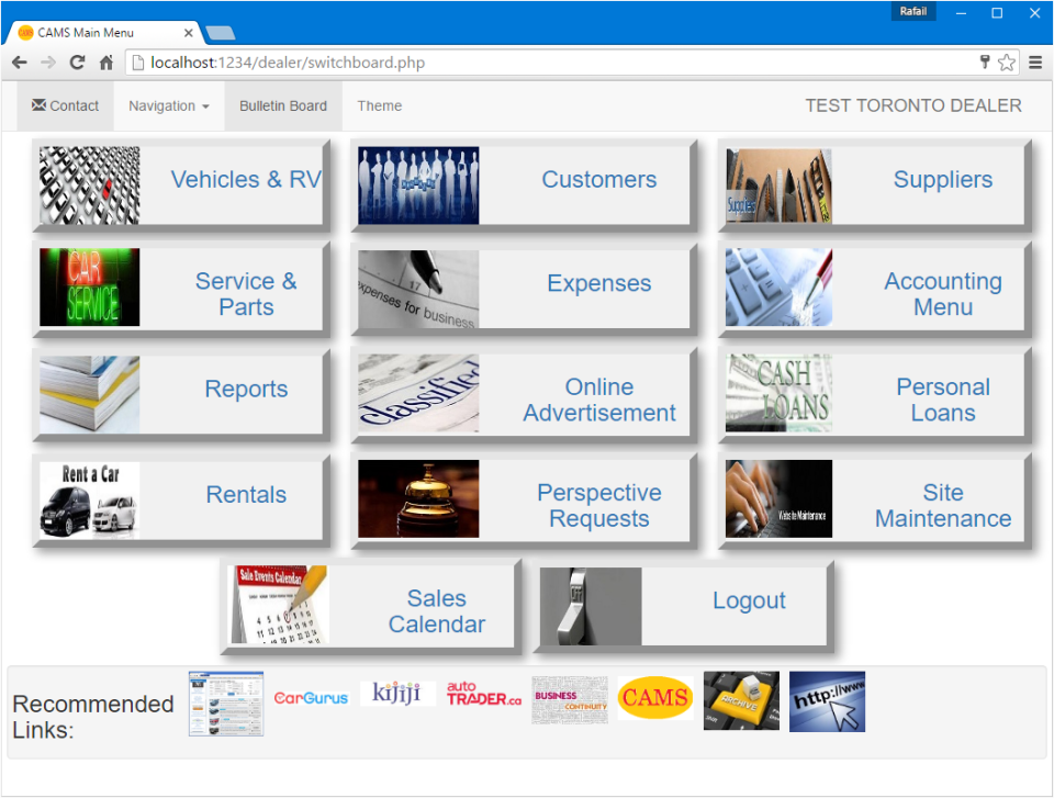 screenshot of CAMS DMS